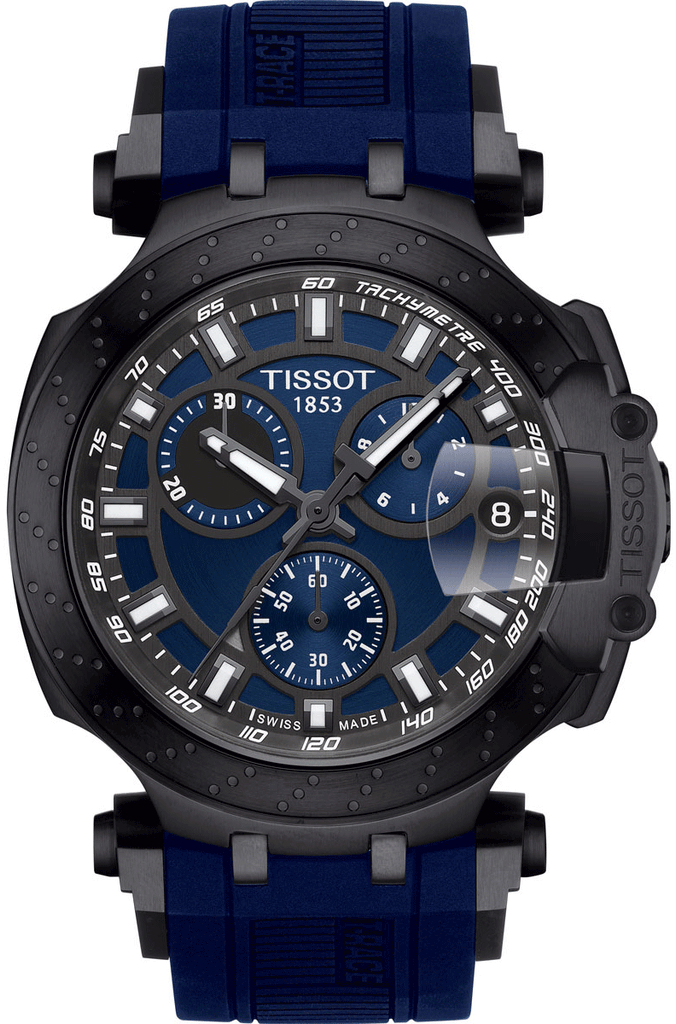 Tissot T Race Chronograph Blue Dial Blue Silicone Strap Watch For Men - T115.417.37.041.00 Buy Now By Tissot