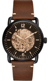 Fossil Commuter Automatic Black Dial Brown Leather Strap Watch for Men - ME3158 Buy Now By Fossil