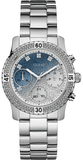 Guess Confetti Diamonds Blue Dial Silver Steel Strap Watch for Women - W0774L6 Buy Now By Guess