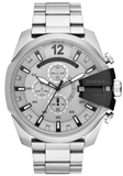 Diesel Mega Chief Chronograph Silver Dial Silver Steel Strap Watch For Men - DZ4501 Buy Now By Diesel