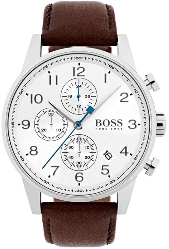 Hugo Boss Attitude White Dial Brown Leather Strap Watch for Men - 1513609 Buy Now By Hugo Boss