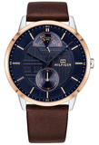 Tommy Hilfiger Hunter Blue Dial Brown Leather Strap Watch for Men - 1791605 Buy Now By Tommy Hilfiger