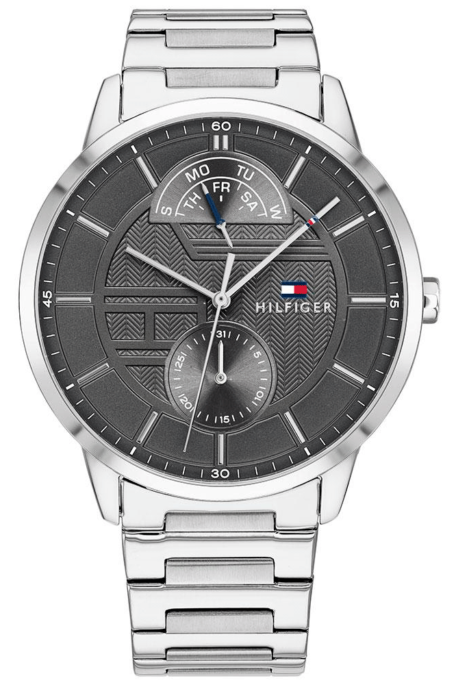 Tommy Hilfiger Hunter Grey Dial Silver Steel Strap Watch for Men - 1791608 Buy Now By Tommy Hilfiger