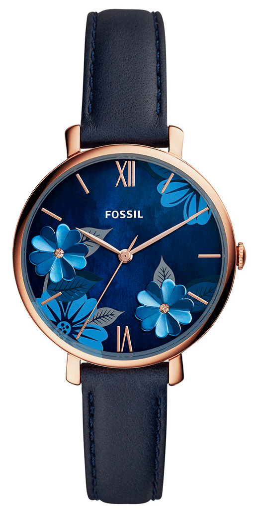 Fossil Jacqueline Blue Dial Blue Leather Strap Watch for Women - ES4673 Buy Now By Fossil