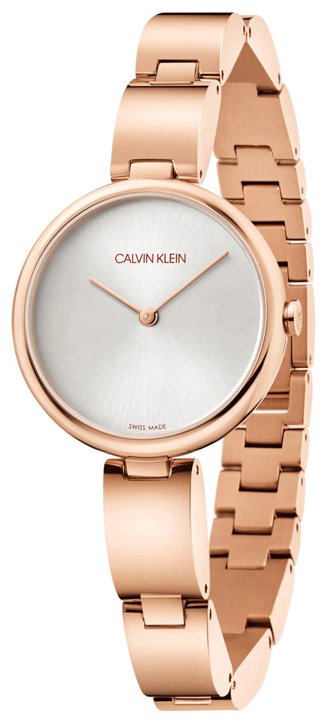 Calvin Klein Wavy White Dial Rose Gold Steel Strap Watch for Women - K9U23646 Buy Now By Calvin Klein