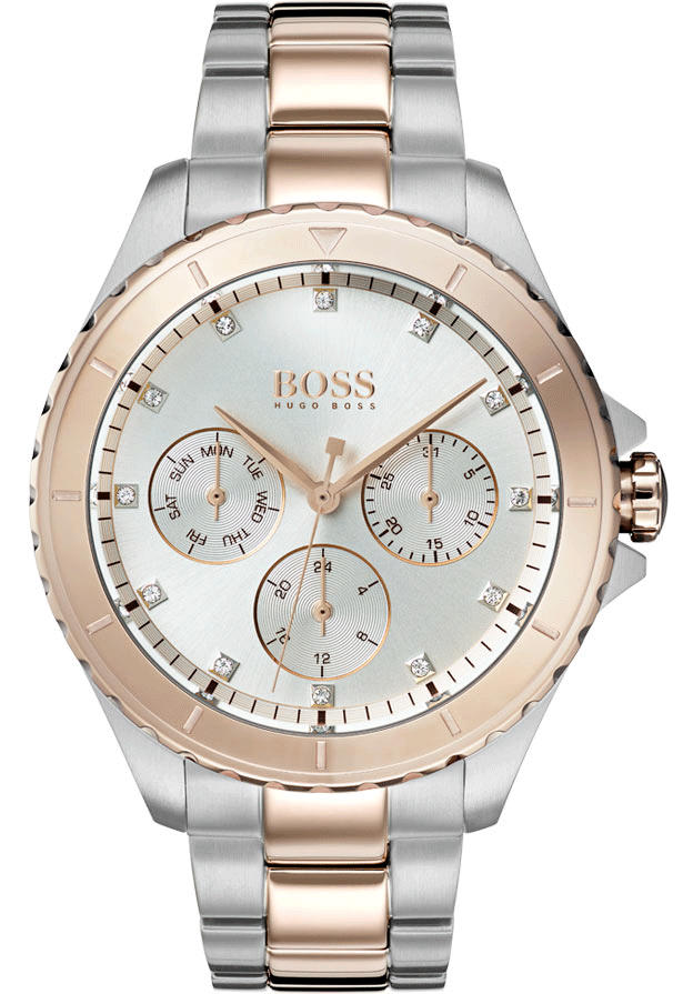 Hugo Boss Hera Chronograph Silver Dial Two Tone Steel Strap Watch for Women - 1502446 Buy Now By Hugo Boss