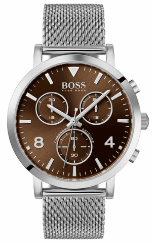Hugo Boss Spirit Brown Dial Silver Mesh Bracelet Watch for Men - 1513694 Buy Now By Hugo Boss