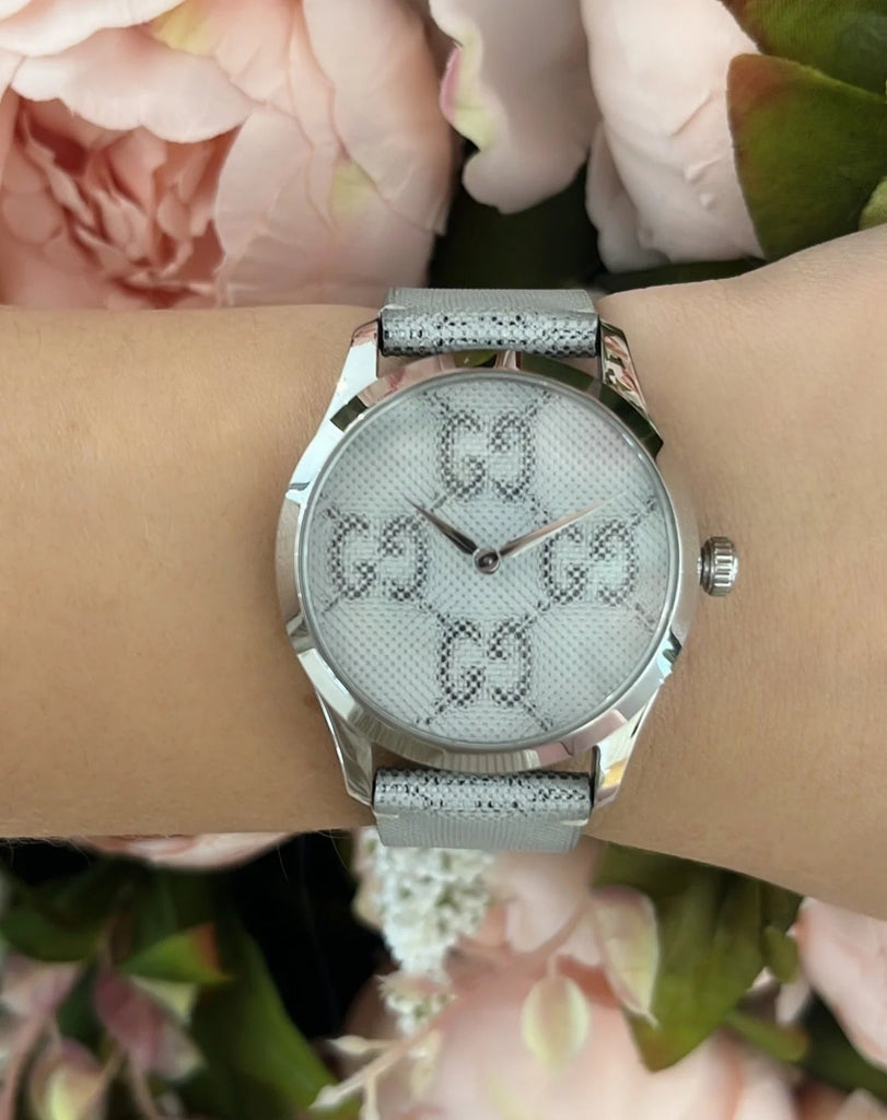 Gucci G Timeless Quartz Grey Dial Grey Leather Strap Watch For Men - YA1264058 Buy Now By Gucci