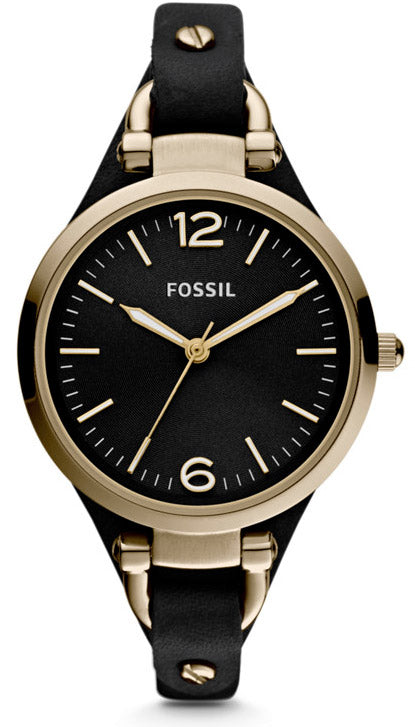 Fossil Georgia Black Dial Black Leather Strap Watch for Women - ES3148 Buy Now By Fossil