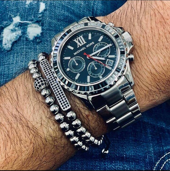 Michael Kors Everest Chronograph Black Dial Silver Steel Strap Watch For Women - MK5753 Buy Now By Michael Kors