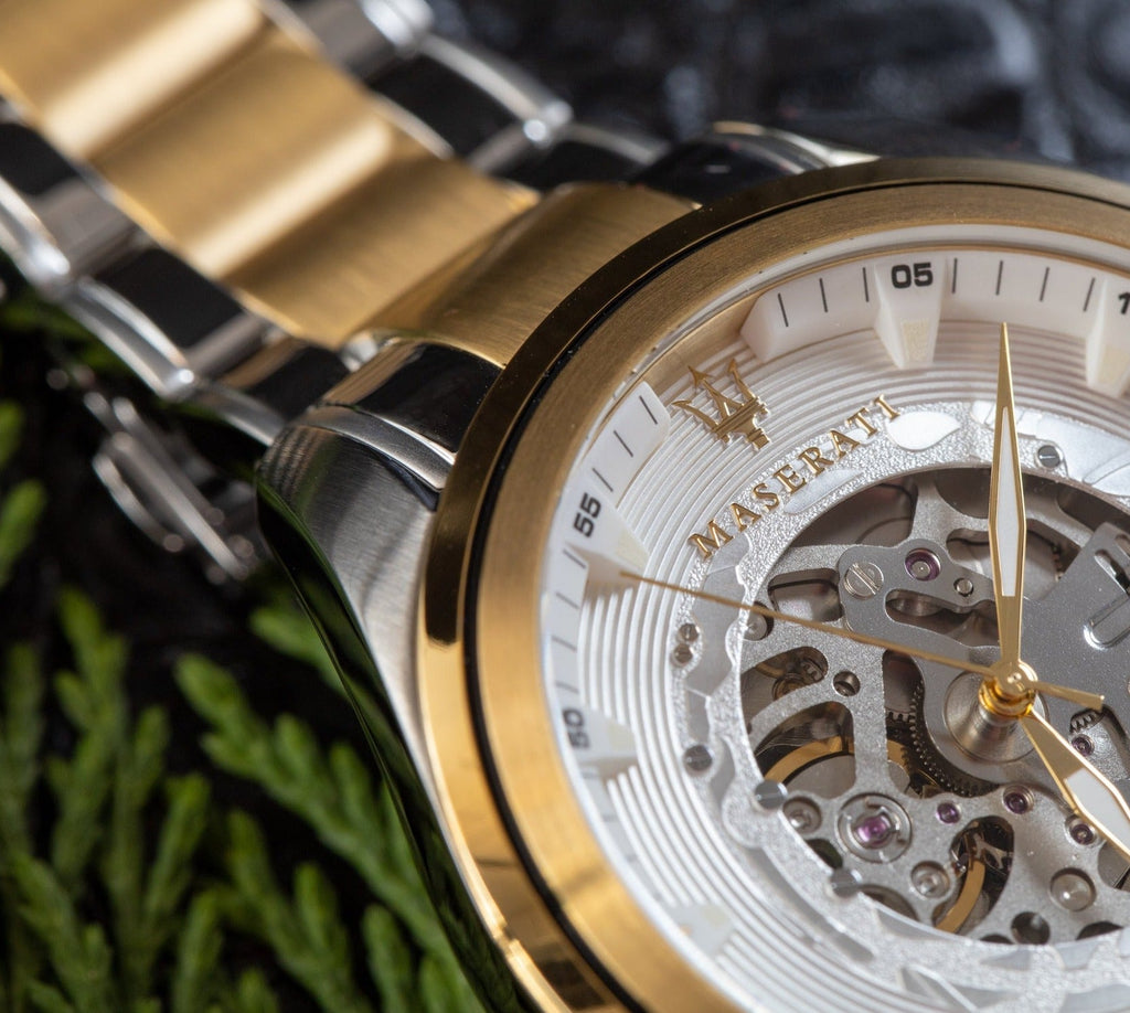 Maserati Traguardo Automatic White Skeleton Dial Two Tone Steel Strap Watch For Men - R8823112003 Buy Now By Maserati