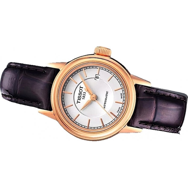Tissot Carson Automatic White Dial Brown Leather Strap Watch For Women - T085.207.36.011.00 Buy Now By Tissot