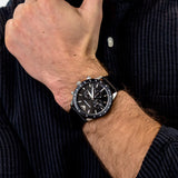 Emporio Armani Mario Chronograph Black Dial Black Leather Strap Watch For Men - AR11243 Buy Now By Emporio Armani