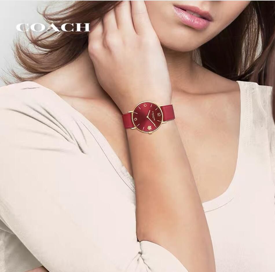 Coach Perry Red Dial Red Leather Strap Watch for Women - 14503867 Buy Now By Coach