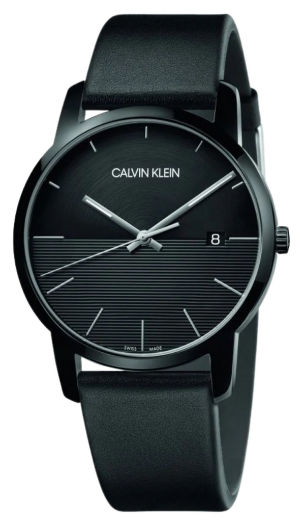 Calvin Klein City Quartz Black Dial Black Leather Strap Watch for Men - K2G2G4C1 Buy Now By Calvin Klein