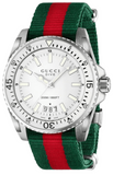 Gucci Dive White Dial Red & Green Nylon Strap Watch For Men - YA136207 Buy Now By Gucci