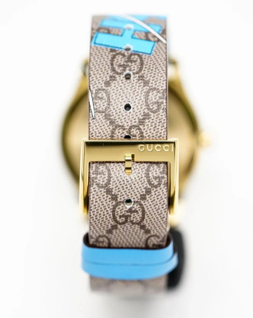 Gucci G Timeless Disney Donald Duck Brown Dial Brown Leather Strap Watch For Women - YA1264167 Buy Now By Gucci