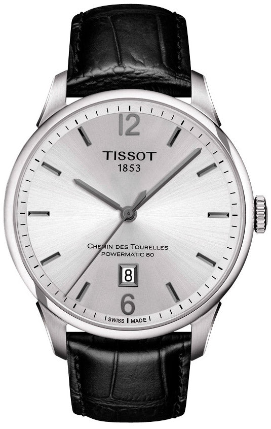Tissot Chemin Des Tourelles Powermatic 80 Silver Dial Black Leather Strap Watch For Men - T099.407.16.037.00 Buy Now By Tissot