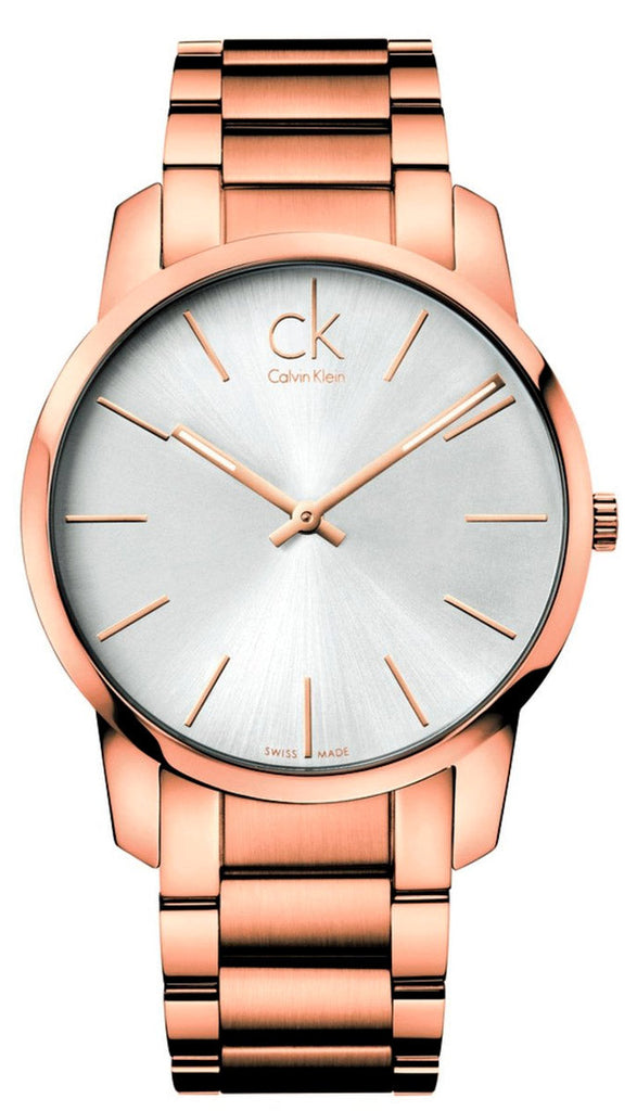 Calvin Klein City White Dial Rose Gold Steel Strap Watch for Men - K2G21646 Buy Now By Calvin Klein