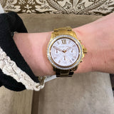 Michael Kors Everest Chronograph White Dial Gold Steel Strap Watch For Women - MK7212 Buy Now By Michael Kors