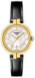 Tissot Flamingo Mother of Pearl White Dial Black Leather Strap Watch For Women - T094.210.26.111.00 Buy Now By Tissot