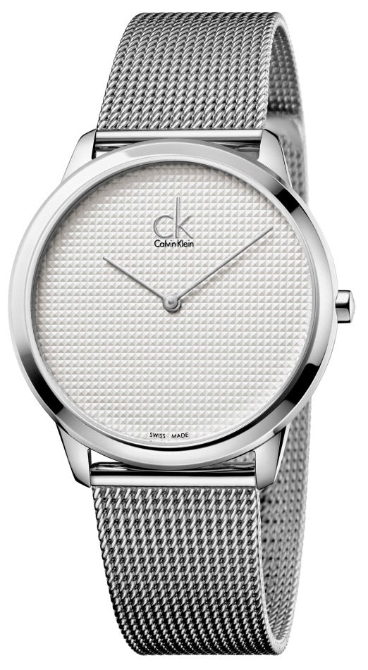 Calvin Klein Minimal White Dial Silver Mesh Bracelet Watch for Men - K3M2112Y Buy Now By Calvin Klein