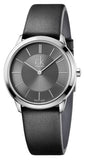 Calvin Klein Minimal Grey Dial Black Leather Strap Watch for Men - K3M221C4 Buy Now By Calvin Klein