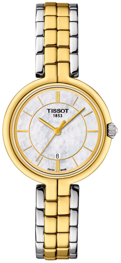 Tissot Flamingo Mother of Pearl White Dial Two Tone Steel Strap Watch For Women - T094.210.22.111.01 Buy Now By Tissot