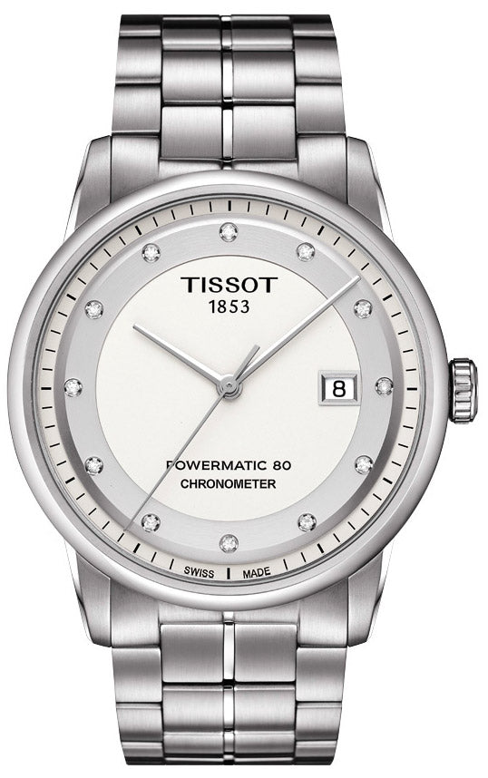 Tissot T Classic Luxury Powermatic 80 White Dial Silver Steel Strap Watch For Men - T086.408.11.016.00 Buy Now By Tissot