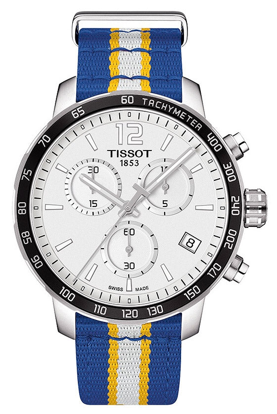 Tissot Quickster Chronograph NBA Golden State Warriors White Dial Two Tone NATO Strap Watch for Men - T095.417.17.037.15 Buy Now By Tissot