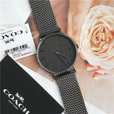 Coach Charles Black Dial Grey Mesh Bracelet Watch for Men - 14602145 Buy Now By Coach