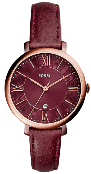 Fossil Jacqueline Burgundy Dial Burgundy Leather Strap Watch for Women - ES4099 Buy Now By Fossil