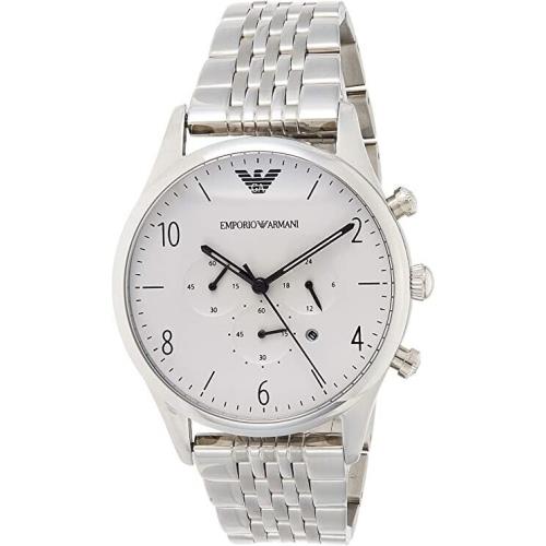 Emporio Armani Classic Chronograph Silver Dial Silver Steel Strap Watch For Men - AR1879 Buy Now By Emporio Armani