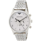 Emporio Armani Classic Chronograph Silver Dial Silver Steel Strap Watch For Men - AR1879 Buy Now By Emporio Armani