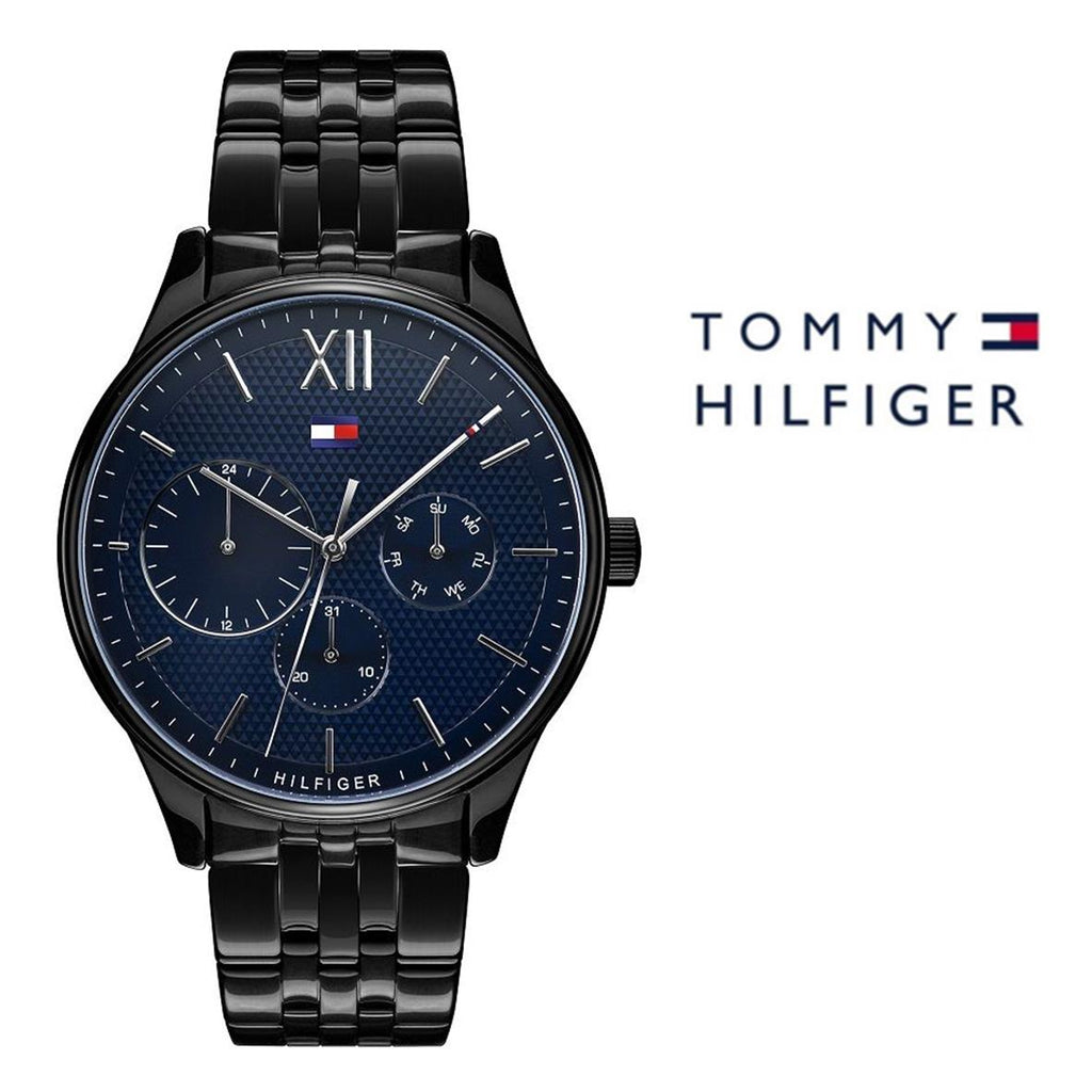 Tommy Hilfiger Damon Quartz Chronograph Blue Dial Black Steel Strap Watch for Men - 1791454 Buy Now By Tommy Hilfiger