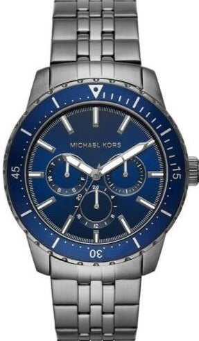 Michael Kors Chronograph Cunningham Multifunction Blue Dial Grey Steel Strap Watch For Men - MK7155 Buy Now By Michael Kors