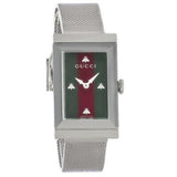 Gucci G Frame Red and Green Dial Silver Mesh Bracelet Watch For Women - YA147401 Buy Now By Gucci