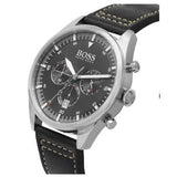 Hugo Boss Pioneer Chronograph Black Dial Black Leather Strap Watch For Men - 1513708 Buy Now By Hugo Boss
