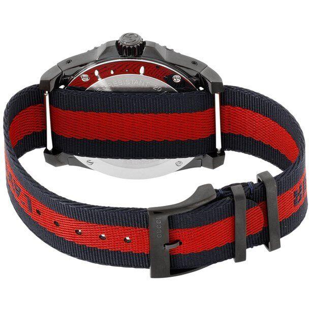 Gucci Dive Blue & Red Dial Blue & Red Nylon Strap Watch For Men - YA136214 Buy Now By Gucci