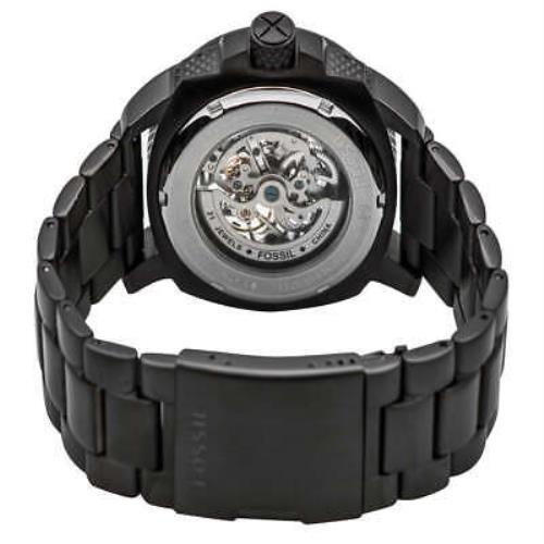 Fossil Modern Machine Automatic Silver Dial Black Steel Strap Watch for Men - ME3080 Buy Now By Fossil