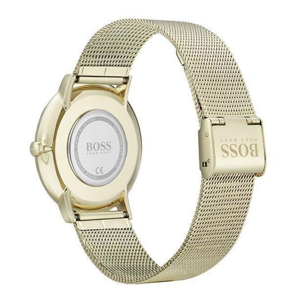 Hugo Boss Horizon Quartz Black Dial Gold Mesh Bracelet Watch For Men - 1513735 Buy Now By Hugo Boss