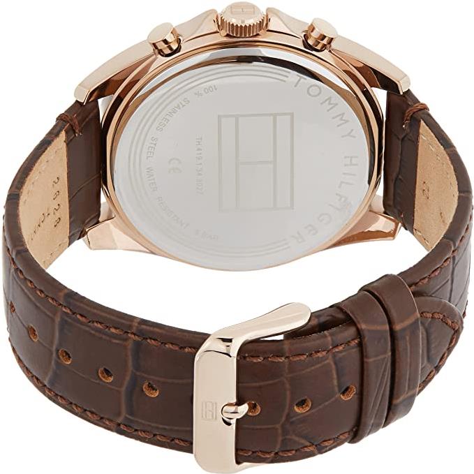 Tommy Hilfiger Baker Chronograph Blue Dial Brown Leather Strap Watch For Men - 1710453 Buy Now By Tommy Hilfiger