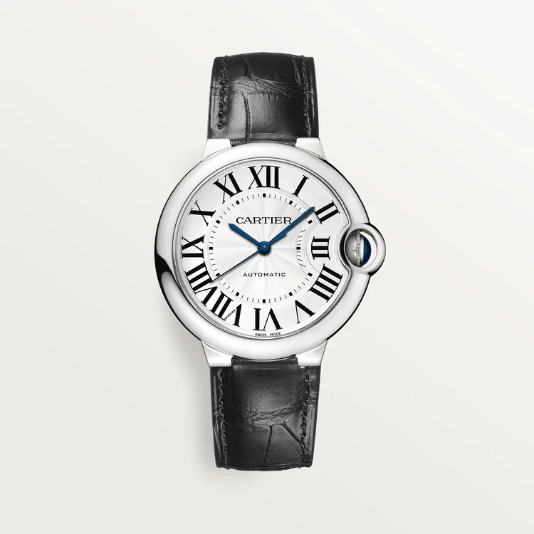 Cartier Ballon Bleu De Cartier Silver Dial Black Leather Strap Watch for Women - WSBB0030 Buy Now By Cartier