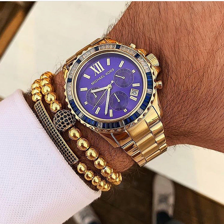 Michael Kors Everest Chronograph Blue Dial Gold Steel Strap Watch for Women - MK5754 Buy Now By Michael Kors