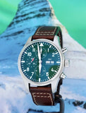 IWC Pilot's Watch Chronograph Edition Racing Green 43mm Green Dial Brown Leather Strap Watch for Men - IW377726 Buy Now By IWC