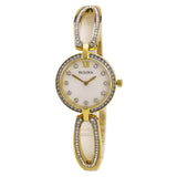 Bulova Crystal Collection Mother of Pearl Dial Gold Steel Strap Watch for Women - 98L225 Buy Now By Bulova