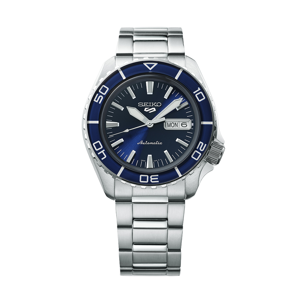 Seiko 5 Sports Automatic Blue Dial Silver Steel Strap Watch for Men - SRPK97K1 Buy Now By Seiko