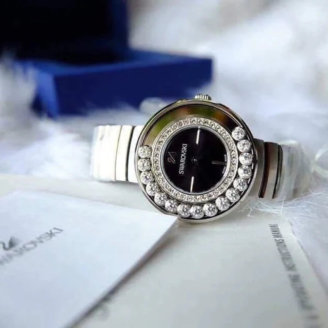Swarovski Lovely Crystal Black Dial Silver Steel Strap Watch for Women - 1160305 Buy Now By Swarovski