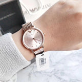 Emporio Armani Dress Quartz Rose Gold Dial Rose Gold Steel Strap Watch For Women - AR11062 Buy Now By Emporio Armani