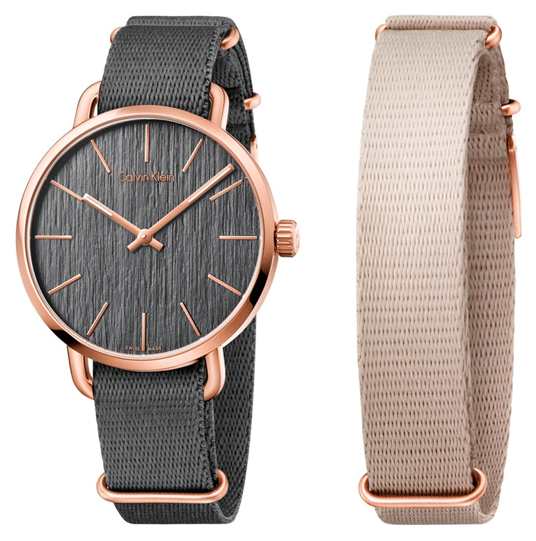 Calvin Klein Even Grey Dial Grey NATO Strap Watch for Men - K7B216P3 Buy Now By Calvin Klein